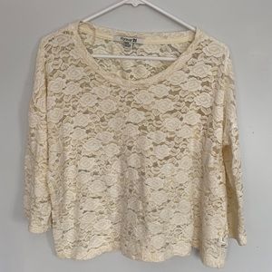 Boxy lace top. Size M